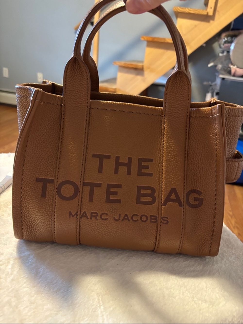Marc Jacobs Cognac Brown Pebbled Leather The Tote Bag